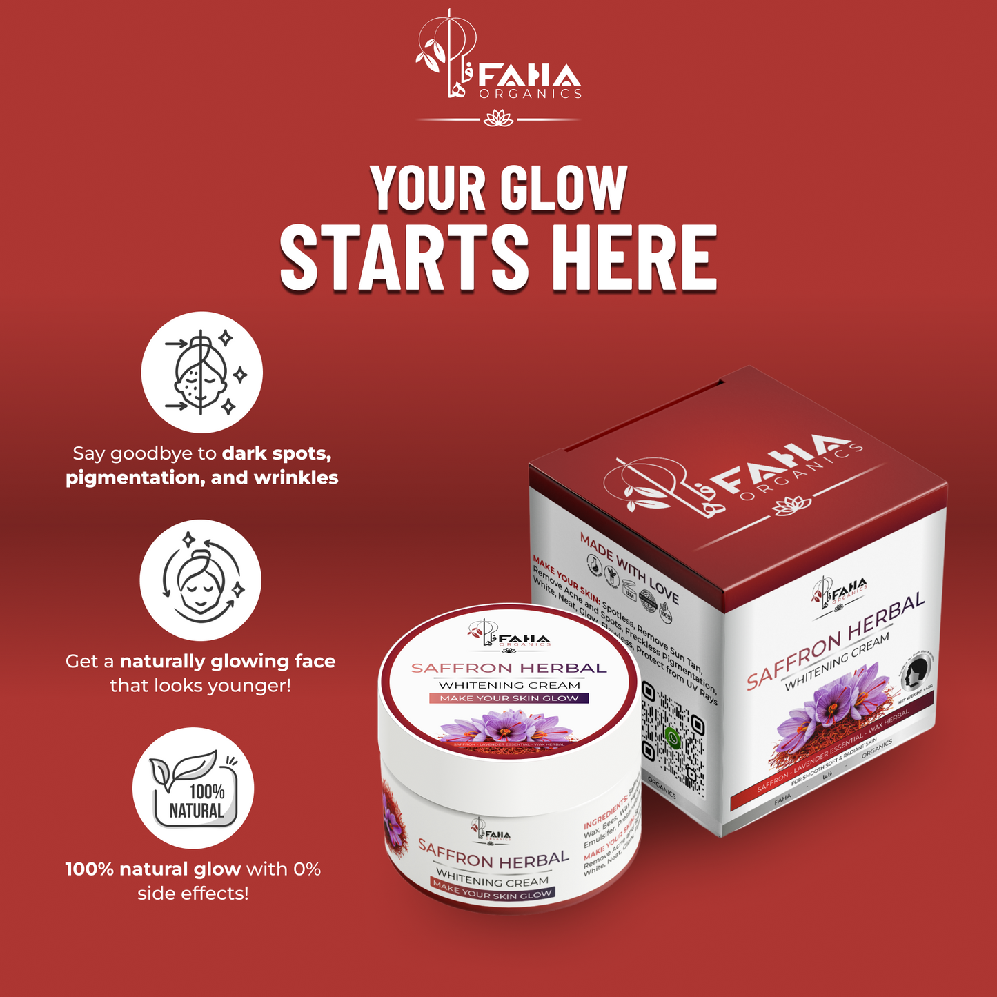 Saffron Herbal Whitening Cream (BUY 2 GET 1 FREE)