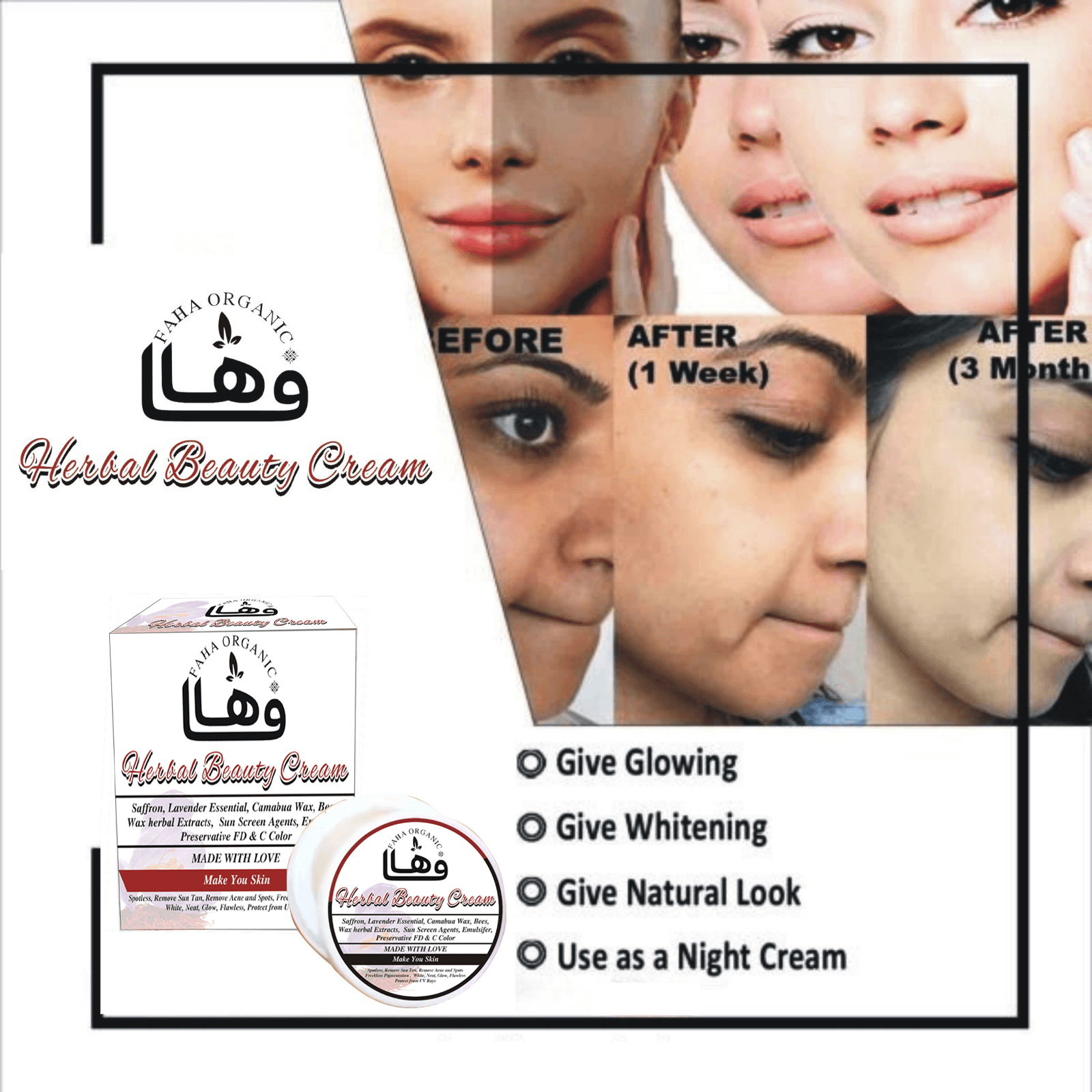 Saffron Herbal Beauty Cream – FAHA Organic's